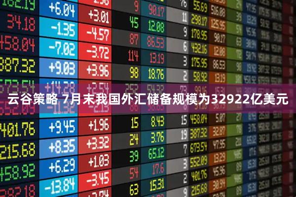 云谷策略 7月末我国外汇储备规模为32922亿美元